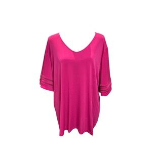 Liz Claiborne Bright Pink Short Sleeve Top